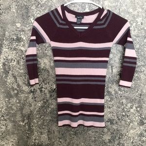 Stretchy striped 1/2 sleeve shirt